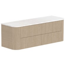 Thirroul 1500mm Wall Hung Double Vanity with Solid Surface Countertop